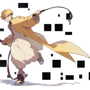  score_9, score_8_up, score_7_up,source_anime, (High quality, anime, extreme details, exquisite light and shadow, 8K, best quality), detailed background, BREAK, 1 boy, adult body, short hair, yellow hair, black eyes, holding whip, no text, pokemon_(anime), pokemon, man