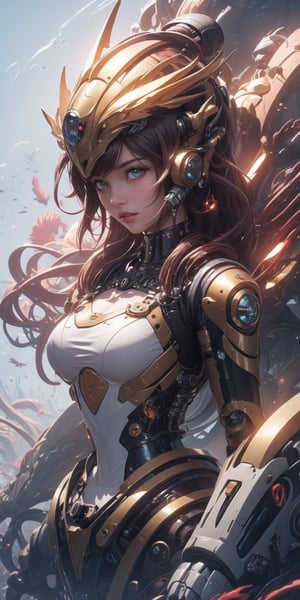 a girl, thunder yellow jacket, tight suit,Roket Boots, Space helm of the 1960s,
and the anime series ace, Fantastic Surrealism, Post-apocalyptic, Cute Illustration, 
Bio-Robotic Art, Fantasy Digital Painting, Fantasy Landscapes, Dragon with 
a futurastic underwater helm Fantasy, Art, Surrealism, Geomorphologie-Kunst, 
Fluid Art, Underwater Photography, Biomechanical Sculpture, Kemono, 
Beautiful Girl Turned to the Camera, White Background, 3D Vector Art, 
Greg Rutkowski,  Detailedface, Detailedeyes, 1 girl