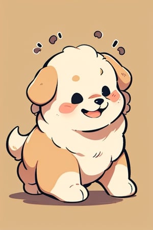 realistic cartoon, cute, realist_background.
(medium long short)happy dog, cute, playing, smiling, lying, golden hair, puppy