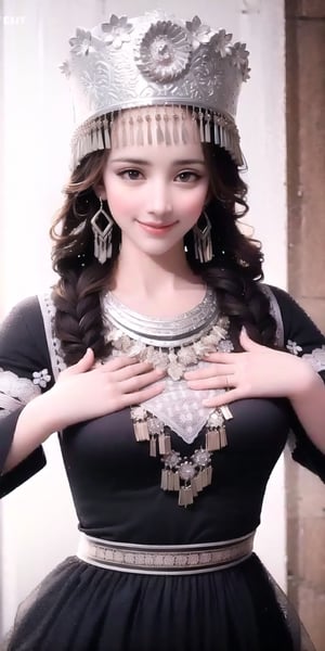1girl,face,white background,(masterpiece,best quality:1.5),QIEMANCNGIRL, MZGIRL a woman in a black and white dress, wearing a silver headdress, solo, a necklace with silver beads, sky , Crossed arms, background is the Yunnan Jade Dragon Snow Mountain, ultra realistic,32k,RAW photo,(high detailed skin:1.2), 8k uhd, dslr, soft lighting, high quality,
{{Beautiful and detailed eyes},
Detailed face, detailed eyes, slender face, real hands, cute Korean girlfriend 20 year old girl, perfect model body, looking at camera, sad smile, dynamic pose, furisode, kimono, shrine, hatsumode , medium breasts, cosmetics advertising model, her one girl is walking,perfect 38G breasts, ,xjg,vietnamese