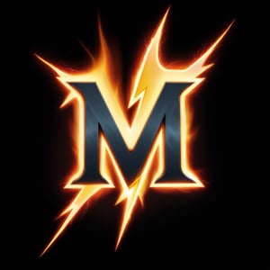 Portrait Logo of an "I" that look like flaming lightning bolt striking an "M" letter in the middle