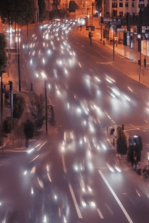 busy street by night
