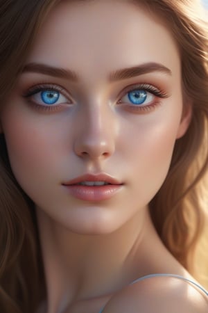 a ultradetailed beautiful, perfect, hyper realistic, digital art, a beautiful blue eyes with bright makeup, solar, sunlight, artstation, exquisite detail, Canon EOS 450D, 50mm lens, f/9, ISO 400, shutter speed 1/125, award winning photograph, perfect contrast, ultra-detailed photography, raytraced, global illumination, ultra high definition, 8k, unreal engine 5, award-winning photograph, trending on artstation