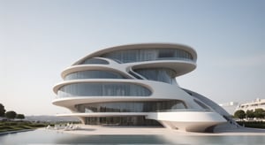 (master piece)(Future zen building), rhombuses facade pattern, zaha hadid, glass windows,carefree,  The ship,concrete,  Atlantis, Round and soft,Nordic,Great nature,elegance,Holiday village,
Future world,ship,rooftop,stretch,harbor
tower,Minimalist succinct style,flyship on sky,Dreamy light and shadow,yanni style,