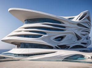 (master piece)(Future zen building), rhombuses facade pattern, zaha hadid, glass windows,  The ship,concrete,  Atlantis, 

