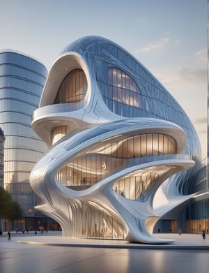 (master piece)(Future zen building), rhombuses facade pattern, zaha hadid, Calatrava, glass windows,  concrete,  Atlantis, London house with tesselated facade, front street view,photo-realistic, intricate and complex details,hyper-realistic, parametric architecture,8k, ultra details,Golden section,
Irrational number,Minimalist style,

An architectural wonder with a daring configuration and ground-breaking design.This structure could be a museum or a company building.4k image photo like,(detailed)