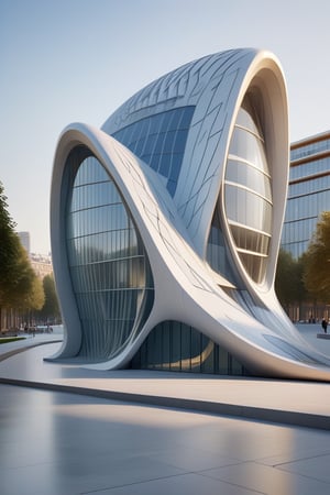 (master piece)(Future zen building), symmetrical rhombuses facade pattern, zaha hadid, Calatrava, glass windows,  concrete,  Atlantis, London house with tesselated facade, front street view,photo-realistic, intricate and complex details,hyper-realistic, parametric architecture,8k, ultra details,Golden section,
Irrational number,Minimalist style,

An architectural wonder with a daring configuration and ground-breaking design.This structure could be a museum or a company building.4k image photo like,(detailed)