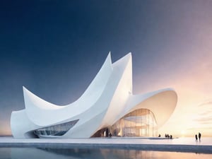 (master piece)(Future zen building), rhombuses facade pattern, zaha hadid, glass windows,carefree,  The ship,concrete,  Atlantis, Round and soft,Nordic,Great nature,elegance,
Future world,ship,rooftop,stretch,harbor
tower,Minimalist succinct style,flyship on sky,Dreamy light and shadow,yanni style,