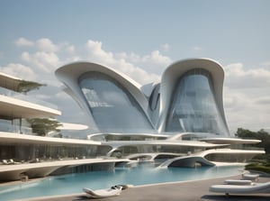 (master piece)(Future zen building), rhombuses facade pattern, zaha hadid, glass windows,  The ship,concrete,  Atlantis, 
Future world,ship,rooftop,harbor
tower,Minimalist succinct style,flyship on sky,