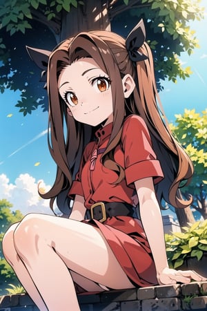 Rin Tohsaka ,sit under tree,happy