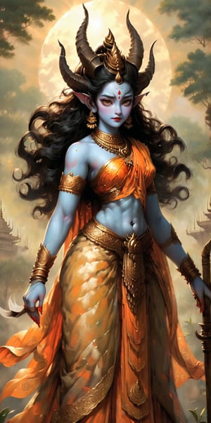 Supranaka is a character from the Hindu epic Ramayana. She is a demoness, the sister of the demon king Ravana, and plays a significant role in the epic. Supranaka's encounter with Lord Rama and Lakshmana ultimately leads to the events that unfold in the Ramayana, including the abduction of Sita by Ravana.