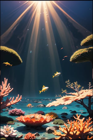 Ultra detailed),( The best lighting, Best shadow  jpeg artifacts, signature, mechanical, 8k, HD, fantasy, green jungle, thick fog blue sky, shadow, cloudy sky, grass, plant, ground vehicle, scenery, road, summer, midjourney,1girl in sea, Imagine the following scene: Under the sea, on a coral reef, three beautiful colorful fish swim. On the surface it is daytime, the sunlight enters the sea, giving beautiful sparkles to the image The perspective of the shot is from bottom to top, detailing the corals and the fish in the center. You can see the surface of the sea, fellajob,Sexy Muscular,glitter, fellatio,cloudstick
