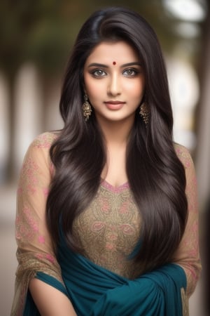  a indian girl, big eyes, beautiful indian girl, jewelry, masterpiece, best quality, highres, (multicolored hair:1.1), beautiful face, sexy , wearing a thin cloth, thin pink salwar, Heritage background night,(outdoors, masterpiece, soft shading,popular fashion SilverWolfV5,indian_style,