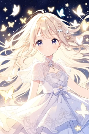 A girl with beige hair that seems to be illuminated by sunlight, with golden highlights in her mane. She could be surrounded by magical elements like stars or butterflies.


,cute,anime,mix,pastel,