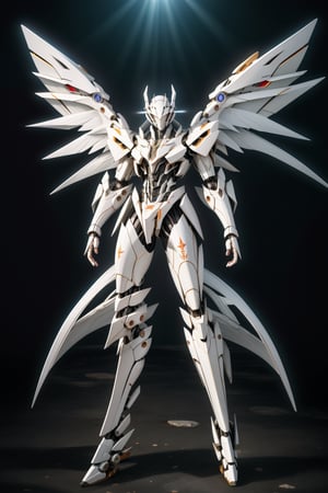 ((best quality)), absurdres, ((ultra high res)), mecha with wings, dragon mecha, white mecha, large wings, dramatic lighting, extremely detailed,