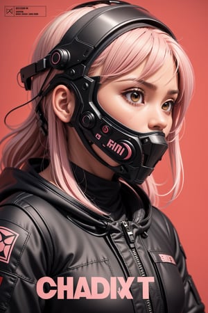 A comic cover with pink tittle text "CALL OF DUTY" written in vibrant pink grunge brush font depicting anime style extreme close up, 3/4 quarter profile, Malay woman wearing a tattered hood with intricate skull-patterned mask covering her mouth and nose stares intensely into the distance, gripping aiming a target with a sniper rifle.Brown eyes, Long, ethereal pink hair cascades from beneath the hood, contrasting with the dark, muted tones of the clothing ,on the bottom is a red text "Kimi Shinoda" , flat yellow background