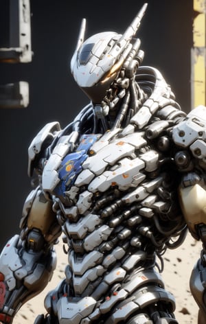 masterpiece, best quality, aesthetic, 
cyborg, solo, no humans, helmet, standing, portrait, close-up, tracing, nvidia rtx, super-resolution, unreal 5, subsurface scattering, pbr texturing, post-processing, anisotropic filtering, depth of field, maximum clarity and sharpness,