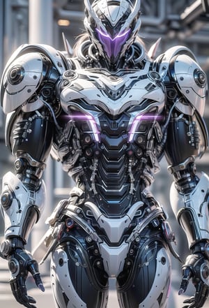 (masterpiece, best quality, highres, dynamic lighting), purple_mech, kaiju, Extremely Realistic, Hyper Detailed, Cinematic Lighting Photography capturing every intricate detail, shot on nvidia rtx for realism, showcasing super-resolution and rendered in Unreal 5. Enhanced with subsurface scattering and PBR texturing for a lifelike appearance.