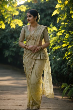 curvy thick Indian young beautiful 18years Indian teen, beauful plain saree, perfect saree, indian saree , indain look, pale skin, outdoor,photo, sun light