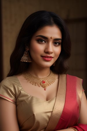 Indian beautiful and hot style chubby bhabhi look ,(((Mole on Lip))), looks like [Vyjayanthimala] and [Rekha] , age 25, realistic body skin, brown eye ,white teeth,(RAW photo, best quality), (realistic, photo-Realistic:1.3), best quality, masterpiece, beautiful and aesthetic, 16K, (HDR:1.4), high contrast, (vibrant color:1.4), (muted colors, dim colors, soothing tones:0), cinematic lighting, ambient lighting, sidelighting, Exquisite details and textures, cinematic shot, Warm tone, full body(detailed curvy body:1.1),(wearing pink saree black blouse)),neckless and earring,Makeup,beautiful,detailed eyes,detailed lips,portrait,endless beauty,Milf, smile on face,((stading in front of kedarnath temple))red lipstik,pov_eye_contact,A gorgeous hindu indian girl,very fit, very toned, very athletic, naughty poses, hyperdetailed,full body, head to toe ,Anime Style,
Negative Prompt