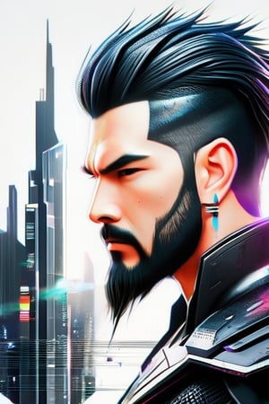 (masterpiece, high quality, 8K, high_res:1.5), 
splash art style, (straight view, from below:1.5),
Japan men in cyberpunk city,beard,short black hair, wear juez dredd armor, slicked back with a strand falling out, dark black soft palette, very detailed, character cover.
((ink lines and watercolor wash)),Vector illustration,Illustration,Flat vector art,skpleonardostyle,Leonardo Style,fflixmj6, 
