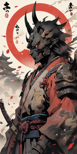 samurai,sense of dilapidation,mechanical parts,kimono,upper body,
masterpiece, best quality, aesthetic,samurai,,samurai,rough brushstrokes,illustration,samurai,horns,samurai,ukiyo-e background,samurai,warrior ((cat head, beastman, cat-headed samurai, cat man))