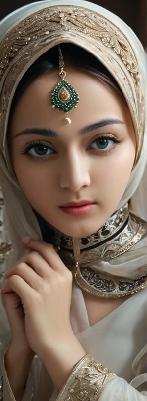 1 girl, pretty, moslem clothes, hijab, arabian, palestinian turban, veil, islamic dress, closed clothing, long dress, cloak, (Best Quality:1.4), (Ultra-detailed), (Detailed light), (beautiful face),  Amazing face and eyes, high heels,  extremely detailed CG unified 8k wallpaper, High-definition raw color photos, professional photograpy, dynamic lighting, depth of fields, full body view, outdoor, mosque, more detail XL, dilraba,