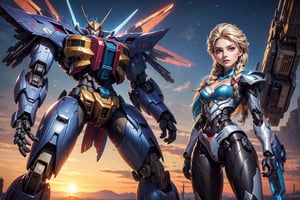 (Elsa:1.3) as a(mecha:1.6), armor on chest, armor on shoulders, armor on arms, armor on legs, giant, full body, solo, action pose,(masterpiece, best quality, ultra-detailed), (perfect hands, perfect anatomy), High detailed, anatomically correct,, beautiful face, detailed hands, perfect eyes, expressive eyes, score_9, score_8_up, score_7_up, best quality, masterpiece, 4k,More Detail,Add more detail, 