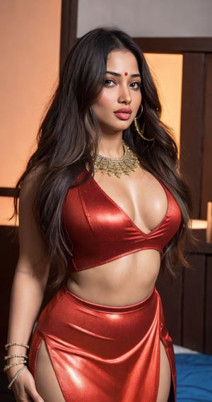 Hot sexy curvy back body , hot curvy figure, hot indian fantasy apsara Tamanna bhatia long heavy hair,with sparkle hair jewellery, big_round clavage full arms silky satin crop blouse with satin shiny big thighs skirt ,horny_seducing face excretions, full body frame, 20 megapixel, canon eos r3, detailed, detailed face, lora:locon_tamannabhatia_v1_from_v1_64_32:1,arshadArt ,wearing wrenchpjbss,edgnath, (no zoom in),1 girl,leonardo,style,br1ghtdr3ssng,school uniform,unbuttoned shirt