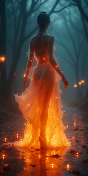 
a portrait of female classical ballet prima ballerina dancing in the rain, a full body picture ((anatomically correct: 1.5)) of a exquisite beautiful female dancer wearing silk evening dress, intricate dress, (dress is on fire: 1.3), dynamic hair color, dynamic hair style, dynamic skin complexion, wearing ballet shoes, wearing thigh highs, ((she is standing in the middle of the rain storm: 1.5)),  she is wet, yet enjoys the dance in the rain, cloudy night, lightning storm, dynamic background, vibrant, Ultra-high resolution, High Contrast, (masterpiece:1.5), highest quality, Best aesthetics), best details, best quality, highres, 16k, (ultra detailed: 1.5), masterpiece, best quality, (extremely detailed) RAW, (ultra details, Masterpiece, best quality), Cinematic Hollywood Film, artxldnc,Luminescent glow 