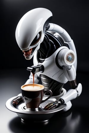 robotic coffe machine alien