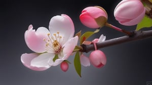 tender crabapple flower and buds,
,delicate and voluptuous covered by drew in morning  soft brigh light,(falling petals),(blur pure simple lightblack background), a lovely heart made by petals on the ground,

realistic,photo_(medium),photorealistic

