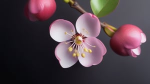 tender crabapple flower and buds,
,delicate and voluptuous covered by drew in morning  soft brigh light,(falling petals),(blur pure simple lightblack background), a lovely heart made by petals on the ground,

realistic,photo_(medium),photorealistic

