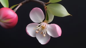 tender crabapple flower and buds,
,delicate and voluptuous covered by drew in morning  soft brigh light,(falling petals),(blur pure simple lightblack background),and the petals formed a lovely heart on the ground,

realistic,photo_(medium),photorealistic

