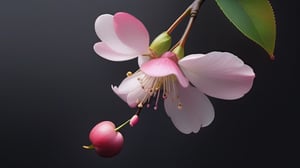 tender crabapple flower and buds,
,delicate and voluptuous covered by drew in morning  soft brigh light,(falling petals),(blur pure simple lightblack background), a lovely heart made by petals on the ground,

realistic,photo_(medium),photorealistic

