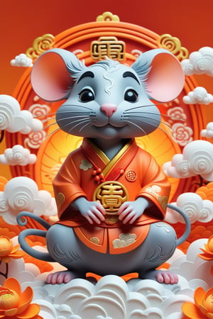 ohaxicxn icon,Chinese zodiac rat icon,Spring Festival,auspicious clouds,frosted texture,apps,paper sculpture,orange background,white neon light,ohaxicxn icon,symbol,mg_ip,pixar,masterpiece:1.2,extremely detailed,highres,Rich in detail,masterpiece,High resolution,depth of field,best quality,Best quality,super detail,ccurate,UHD,award winning,anatomically correct,SDXL,Cartoon