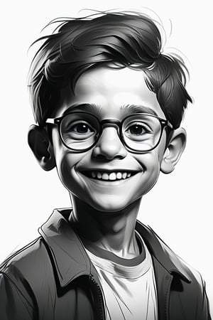 ((masterpiece)), best quality, perfect anatomy,8K wallpaper, Sketches, young boy,XCYP,Sketch portrait, old man, charcoal sketch, pencil sketch, sketch sketch, sketch sketch, line, minimalist, thick line,portrait, solo, 1boy, smile, glasses, short hair,