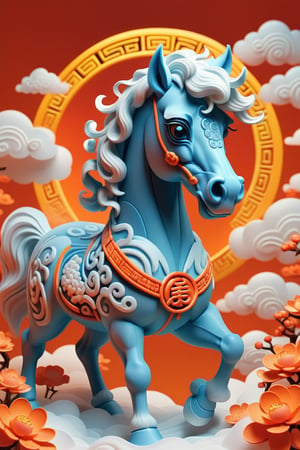 ohaxicxn icon,Chinese zodiac horse icon,Spring Festival,auspicious clouds,frosted texture,apps,paper sculpture,orange background,white neon light,ohaxicxn icon,symbol,mg_ip,pixar,masterpiece:1.2,extremely detailed,highres,Rich in detail,masterpiece,High resolution,depth of field,best quality,Best quality,super detail,ccurate,UHD,award winning,anatomically correct,SDXL,Cartoon