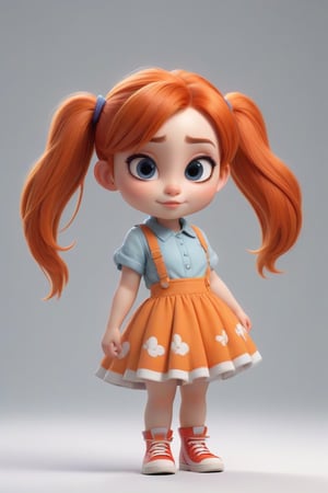 4d photographic image of full body image of a cute little chibi girl, surreal, orange red hair, vivid colours octane render trending on artstation, artistic photography, photorealistic concept art, soft natural volumetric cinematic perfect light, UHD white background, Dream House, Disney style, Disney Pixar style,score_9, modern Disney, SDXL,Cartoon,photo r3al,better photography,Beauty,1girl,Disneystyle,cartoon,mega twintails,undercut