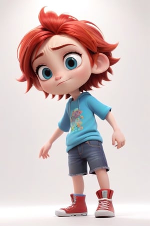 4d photographic image of full body image of a cute little chibi boy surreal, vivid colors octane render trending on artstation, artistic photography, photorealistic concept art, soft natural volumetric cinematic perfect light, uhd white background,Dream House, Disney style,disney pixar style