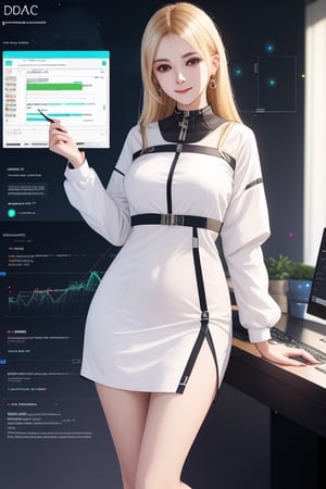 Working Women beautiful young lady 24 age standing talk perfect face eyes hair blonde mouth programmer hacker doctor ceo engineering dress zoom in all body best quality 16k in Big Cyber rooms Data Ai core in CPU, Data Annotation, Beauty,1girl,LoRA,1Girl,1gril