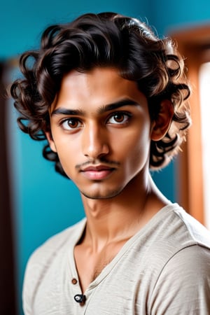 21 years old indian boy,
black hair, brown eyes, perfect body,
in room, salfie,
shot on canon EOS R5 and 85mm lens,otorealistic image, clear realistic backgraund, full hd quelity photo,photorealistic,realism,
wearing trauser or black sandow,
hight- 5.7feet, curly_hair,clear fingers,