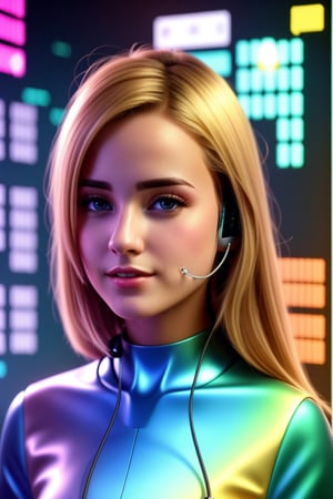 Working Women beautiful young lady 22 age standing talk perfect face eyes hair blonde mouth programmer hacker doctor ceo engineering dress zoom in all body best quality 16k in Big Cyber rooms Data Ai core in CPU, Data Annotation,Cartoon,Disneystyle