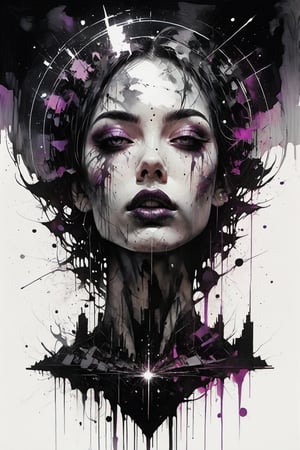 ((style of Shawn Coss:Russ Mills)), (abstract:1.4), (surreal:1.4), perfectly symmetrical black hole floating in black void, event horizon, crystalline halo, geometric, glitter, you can't take the sky from me, submerged desolation, angular brush, (intricate), (volumetric lighting), dazzling, professional watercolor painting, (bust silhouette), black purple indigo, u wot m8