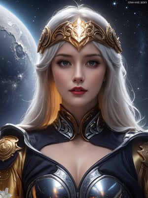 white and silver Gold space helm cover face with Tribal on it, in the style of futuristic space elements Scorn glamour, animated gifs, stefan gesell, algorithmic artistry, android jones, tim hildebrandt, pop art with a dark sine of the moon Scorn Hr Giger ,Monster, S0ul0fsc1f1