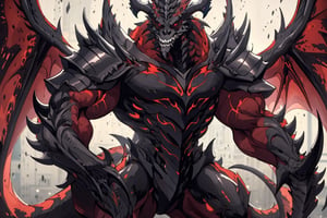 Skeleton Boss IN PC GAME
solo, red eyes, standing, tail, cowboy shot, wings, horns, teeth, armor, no humans, glowing, sharp teeth, glowing eyes, claws, monster,dragonknight