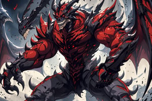 Skeleton Boss IN PC GAME
solo, red eyes, standing, cowboy shot, wings, horns, teeth, armor, no humans, glowing, sharp teeth, glowing eyes, claws, monster