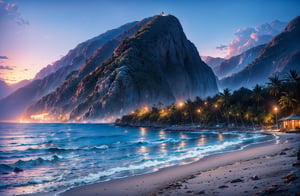 (masterpiece:1.3),(best quality:1.3)A magnificent and beautiful beach resort in Jamaica, cinematic, atmospheric, 8K, mystical, dynamic lighting, octane render, landscape photography by Marc Adamus., beautiful sand, long beach