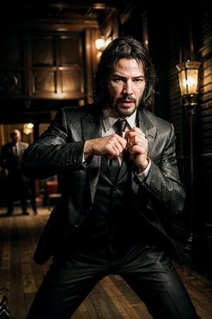((Panoramic and open wide shot)), masterpiece, excellent quality, 
perfect hands,epic running fast shooting machine gun with flames, photo realistic Keanu Reeves John Wick with pistol and machine gun , 
different weapons
knives, katanas, submachine guns, grenades, in a shootout with other men, thriller style, aggressive pose, modern black and white Gucci suit, armed gun, photorealistic, highly detailed, blurry photo, intricate, incredibly detailed, super detailed, gangster texture, detailed , crazy, soft lights and shadows