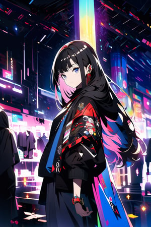 (masterpiece, best quality, high resolution: 1.3), ultra resolution image, (1 child), (only), dark futuristic armor, long hair, semi-long hair, black eyes, dark gray sweatshirt, fierce, smug, confident, fantasy , ready to fight, landscape, heroic conquest, majestic, ancient, r1ge, magic kingdom, mythical, infinite sky, grave sword, cold hearted brown eyes